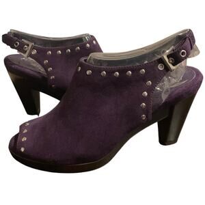 Aerosoles Heels Women's Size 6 Haven Boysenberry Peep Toe Studded Slingback